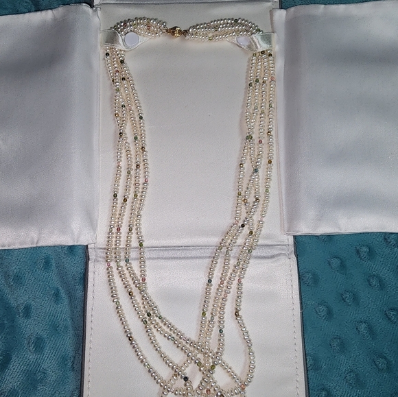 Beautiful Freshwater 4 strand Pearl Necklace with Beads Jewelry - Picture 4 of 4